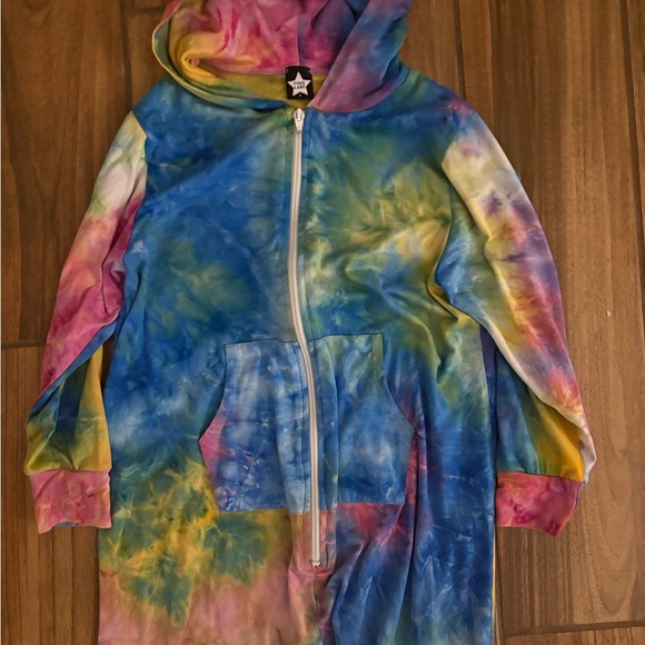 Pixielane Other - Kids Tie-Dye Hooded One-Piece Romper - Multicolor